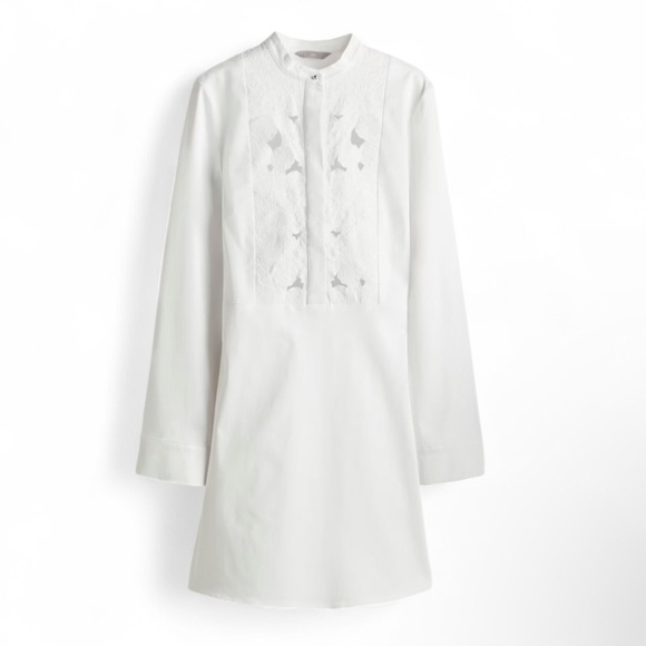 H&M EYELET EMBROIDERY-DETAIL COTTON DRESS SIZE MEDIUM NEW W/ TAG - Picture 2 of 11